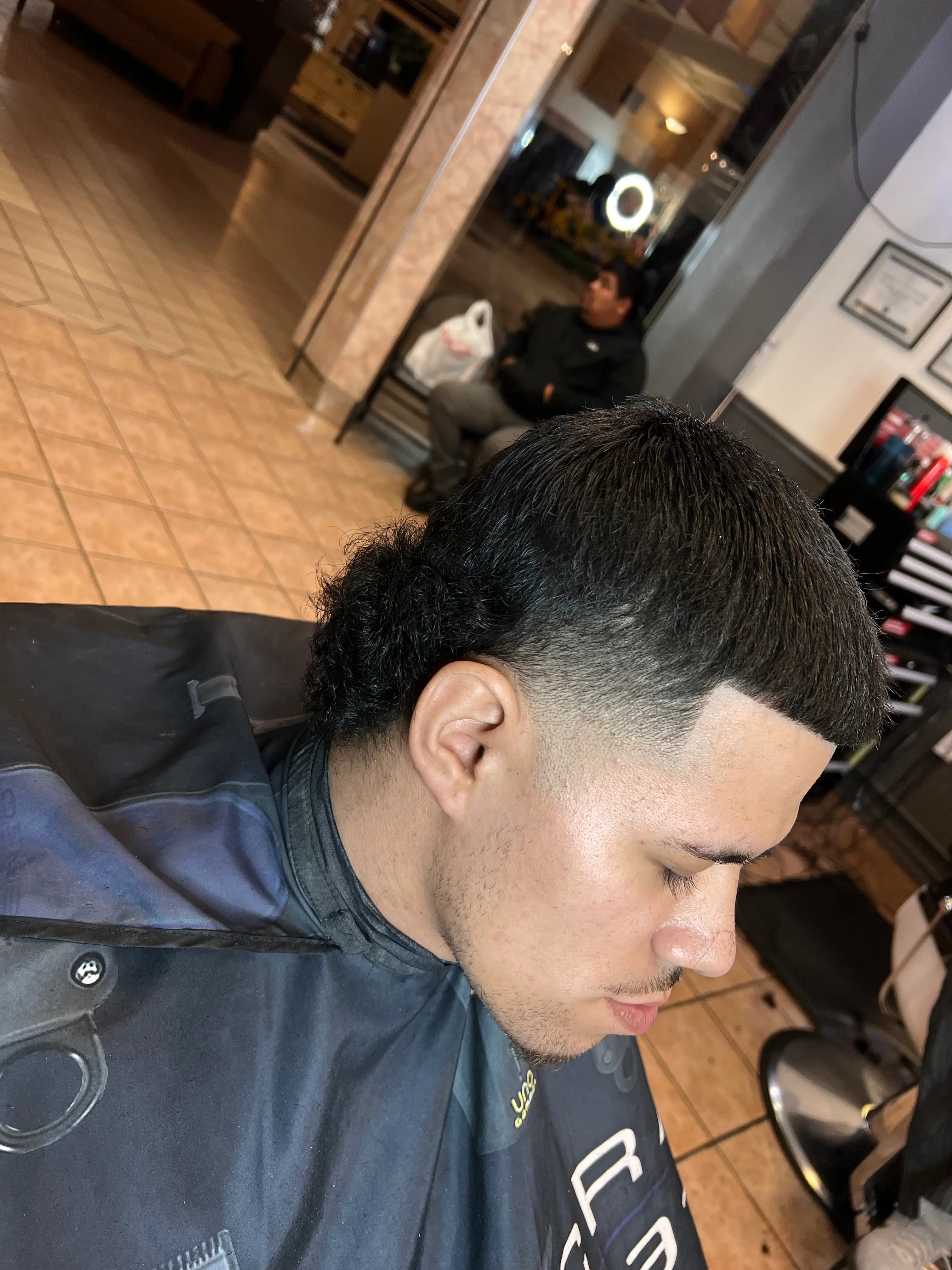 Taper fade with a sharp lineup